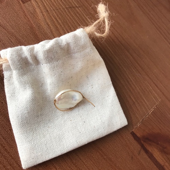 Natural pearl earring，single - Picture 2 of 4